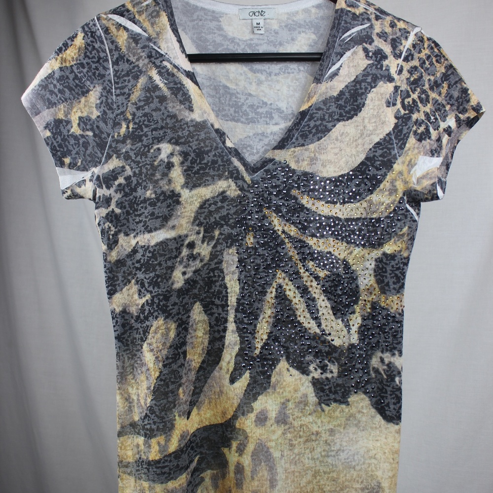 Cache Women's Medium Sequin Embellished Top